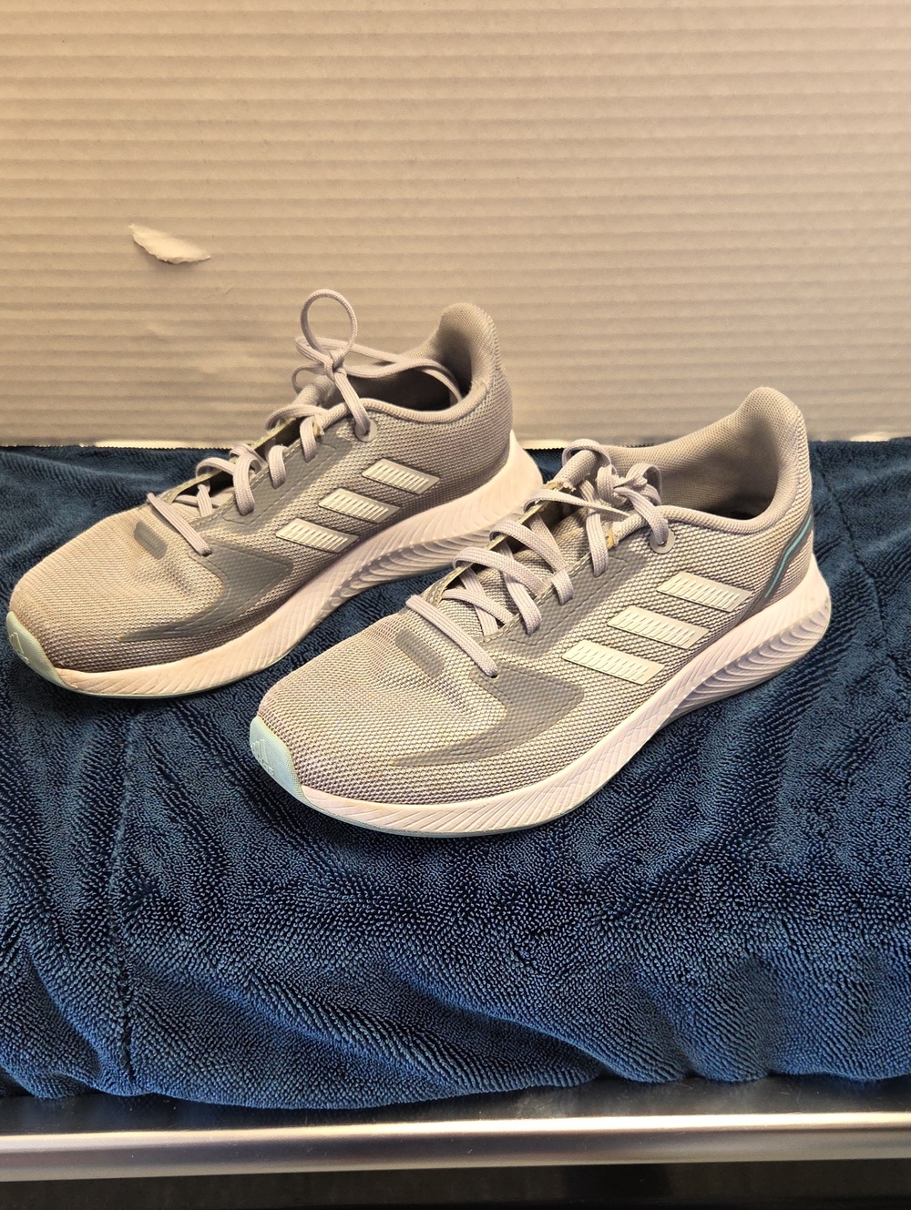 adidas Light Gray And White  Women's Running Sneakers, Size 5